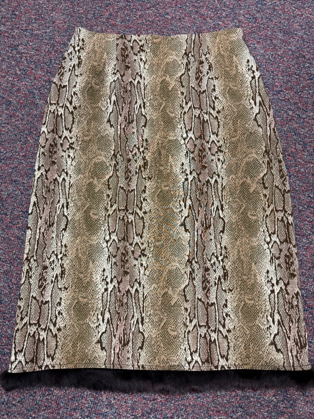 Bentley Arbuckle Snake-Print Pencil Skirt in Brown and Cream